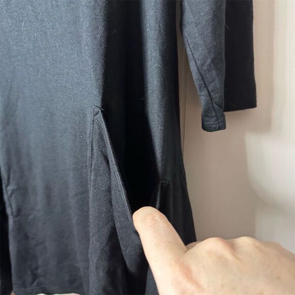 Et’Lois  Women's XS Black Long Sleeve Tunic Top with Pockets - Picture 3 of 7